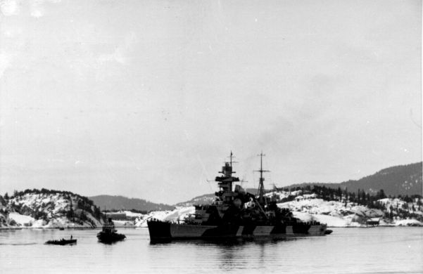 Prinz Eugen at Lofjord for repairs.