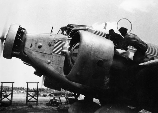 One of the Junkers Ju 52 transport aircraft used to ferry Franco’s men to the Spanish mainland in 1936.