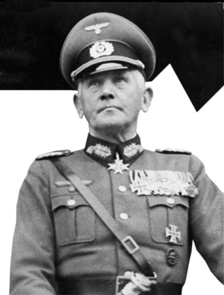 Field Marshal Werner von Blomberg. He opposed Hitler’s plans to march into the Rhineland and the Sudetenland, and was therefore removed.