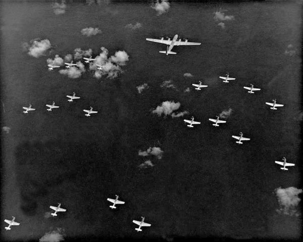 US fighters, such as these Mustangs, could escort the bombers on their missions to the Japanese homelands