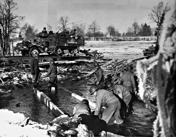 General George Patton's US Third Army on the move toward the Rhine River at the beginning of March